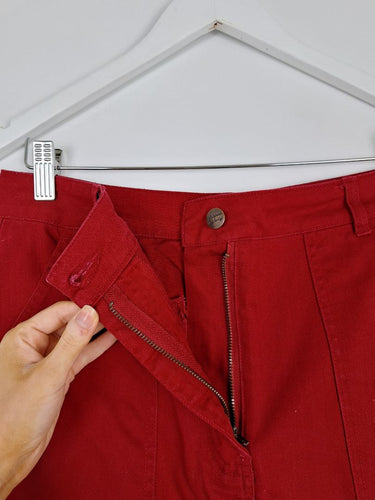 Second-Hand - Princess Highway Everyday Red Denim Skirt Size 12 - SwapUp