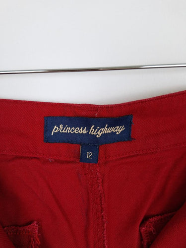 Second-Hand - Princess Highway Everyday Red Denim Skirt Size 12 - SwapUp