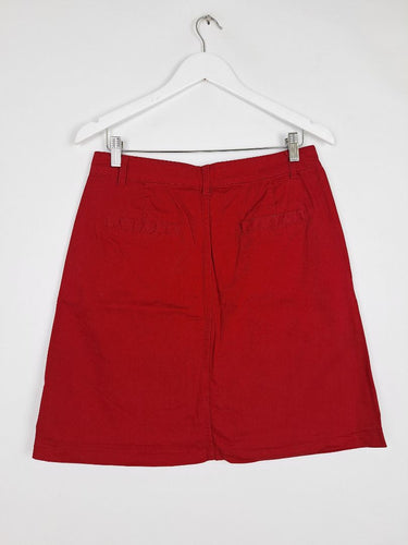 Second-Hand - Princess Highway Everyday Red Denim Skirt Size 12 - SwapUp