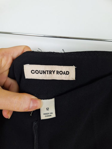 Second-Hand - Country Road Pleated Stitch Detail Office Pants Size 12 - SwapUp