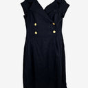 Second-Hand - Sacha Drake Double Breasted Navy Midi Dress Size 18 - SwapUp