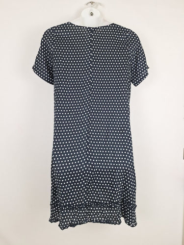 Second-Hand - Goondiwindi Navy Linen Polka Dress Size 14 - SwapUp