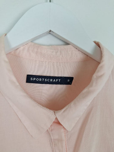 Second-Hand - Sportscraft Baby Pink Panelled Shirt Size 18 - SwapUp