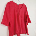 Second-Hand - Goondiwindi Flamingo Ruffle Top Size 12 - SwapUp