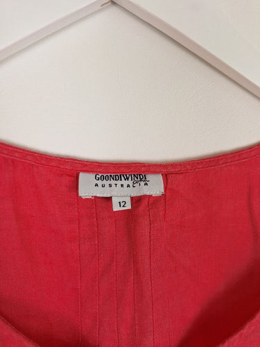 Second-Hand - Goondiwindi Flamingo Ruffle Top Size 12 - SwapUp
