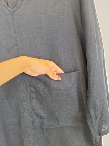 Second-Hand - Frockk Relaxed Linen Pocket Top Size M - SwapUp