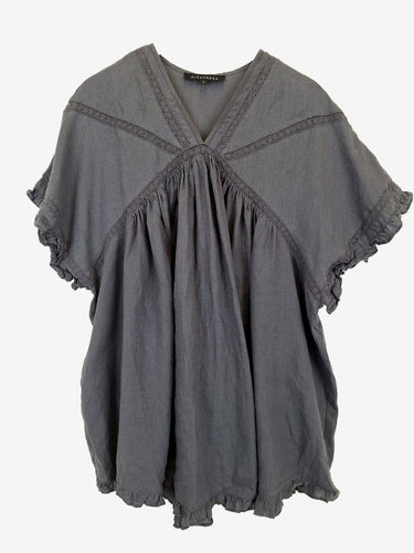 Alexandra Stone Linen & Lace Top Size L