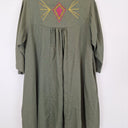 Second-Hand - Frank & Dollys Green Linen Tunic Cardigan Size L - SwapUp