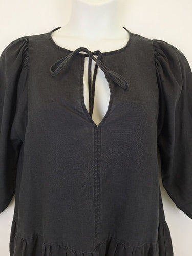 Second-Hand - Little Lies Midi Linen Puff Dress Size 14 - SwapUp