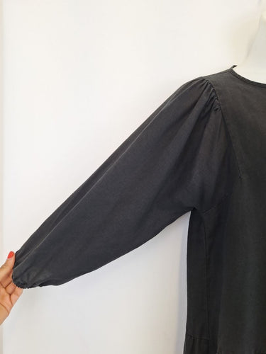 Second-Hand - Little Lies Midi Linen Puff Dress Size 14 - SwapUp