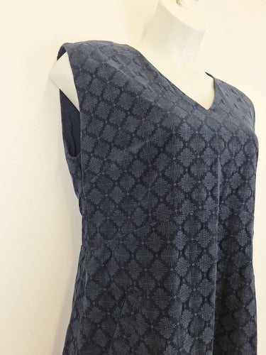 Second-Hand - White Stuff Diamond Stitch Navy Dress Size 14 - SwapUp