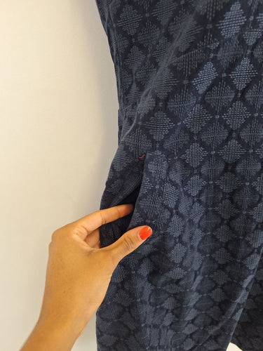 Second-Hand - White Stuff Diamond Stitch Navy Dress Size 14 - SwapUp