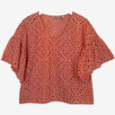 Second-Hand - Country Road Salmon Broderie Anglaise Top Size 10 - SwapUp