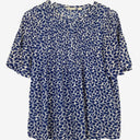 Second-Hand - Country Road Colbalt Leaf Print Top Size XS - SwapUp