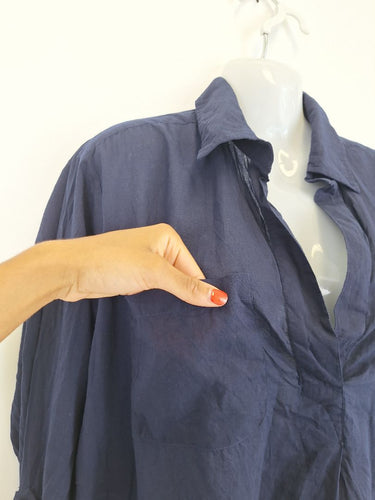 Second-Hand - Sunseeker Relaxed Navy Lightweight Shirt Size XS - SwapUp