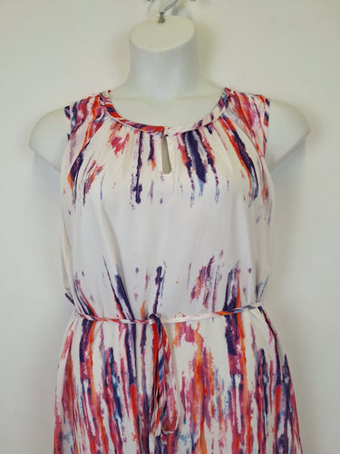 Second-Hand - Simply Vera Bright Summery Tied Midi Dress Size 14 - SwapUp