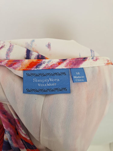 Second-Hand - Simply Vera Bright Summery Tied Midi Dress Size 14 - SwapUp