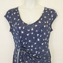 Second-Hand - Leona Edmiston Flattering Navy Draped Mini Dress Size 14 - SwapUp