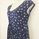 Second-Hand - Leona Edmiston Flattering Navy Draped Mini Dress Size 14 - SwapUp
