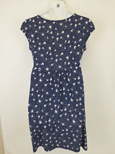 Second-Hand - Leona Edmiston Flattering Navy Draped Mini Dress Size 14 - SwapUp
