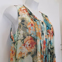 Second-Hand - Blue Illusion Floaty Mottled Silk Midi Dress Size XL - SwapUp
