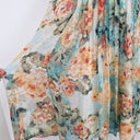 Second-Hand - Blue Illusion Floaty Mottled Silk Midi Dress Size XL - SwapUp