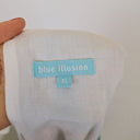 Second-Hand - Blue Illusion Floaty Mottled Silk Midi Dress Size XL - SwapUp