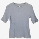 Second-Hand - Country Road Ribbed Soft Blue Half Sleeve Top Size L - SwapUp