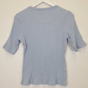 Second-Hand - Country Road Ribbed Soft Blue Half Sleeve Top Size L - SwapUp