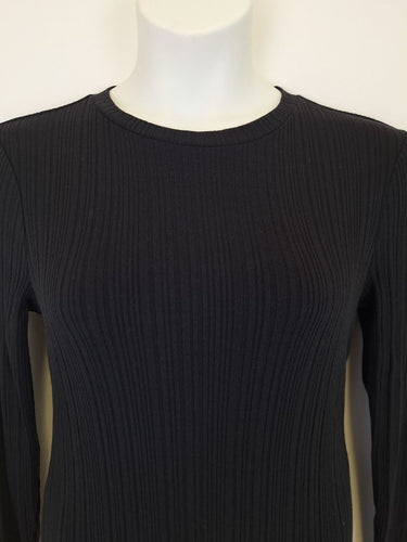 Second-Hand - Country Road Black Night Ribbed Midi Dress Size M - SwapUp
