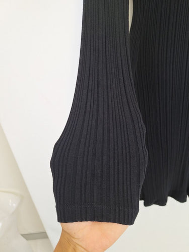 Second-Hand - Country Road Black Night Ribbed Midi Dress Size M - SwapUp