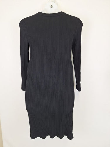 Second-Hand - Country Road Black Night Ribbed Midi Dress Size M - SwapUp