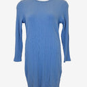 Second-Hand - Country Road Blue Ribbed Long Sleeve Midi Dress Size L - SwapUp
