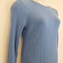 Second-Hand - Country Road Blue Ribbed Long Sleeve Midi Dress Size L - SwapUp