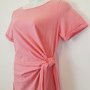 Second-Hand - Sézane Bubblegum Pink Side Tie T-Shirt Dress Size XL - SwapUp