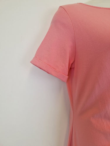 Second-Hand - Sézane Bubblegum Pink Side Tie T-Shirt Dress Size XL - SwapUp