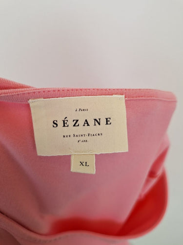 Second-Hand - Sézane Bubblegum Pink Side Tie T-Shirt Dress Size XL - SwapUp