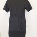 Second-Hand - Country Road Black Ruched Waist T-Shirt Dress Size M - SwapUp