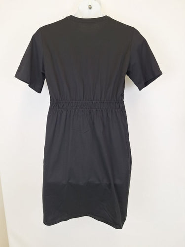 Second-Hand - Country Road Black Ruched Waist T-Shirt Dress Size M - SwapUp
