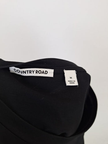 Second-Hand - Country Road Black Ruched Waist T-Shirt Dress Size M - SwapUp