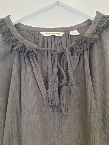 Second-Hand - Country Road Balmy Gathered Cheesecloth Top Size M - SwapUp