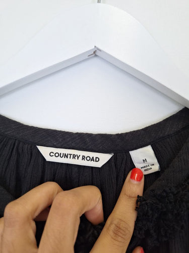 Second-Hand - Country Road Balmy Gathered Cheesecloth Top Size M - SwapUp