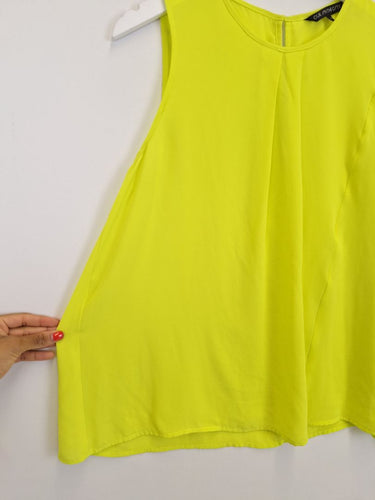 Second-Hand - Cue Fluro Semi Sheer Tank Top Size 14 - SwapUp
