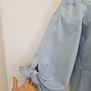 Second-Hand - Witchery Luxe Baby Blue Off The Shoulder Top Size 14 - SwapUp