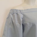Second-Hand - Witchery Luxe Baby Blue Off The Shoulder Top Size 14 - SwapUp