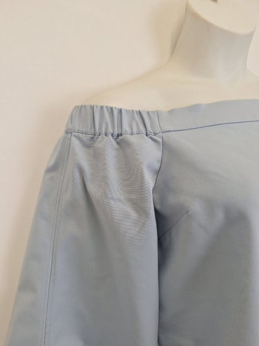 Second-Hand - Witchery Luxe Baby Blue Off The Shoulder Top Size 14 - SwapUp