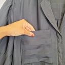 Second-Hand - Country Road Charcoal Satin Stripe Shirt Size 10 - SwapUp