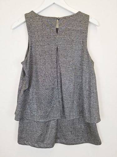 Second-Hand - Metalicus Silver Karen Lurex Tank Top Size S - SwapUp