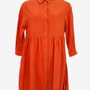 Second-Hand - Auguste Rust Airy Button Up Midi Dress Size 10 - SwapUp