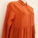 Second-Hand - Auguste Rust Airy Button Up Midi Dress Size 10 - SwapUp